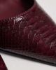 SIMMI Shoes Simmi London Marinah faux snake heeled pumps in burgundy PU-RED - 3
