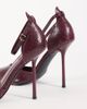SIMMI Shoes Simmi London Marinah faux snake heeled pumps in burgundy PU-RED - 4