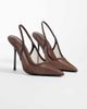 SIMMI Shoes SIMMI London Morley slingback heeled pumps in brown mesh - 2
