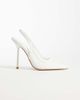 SIMMI Shoes SIMMI London Morley slingback heeled pumps in white mesh - 1