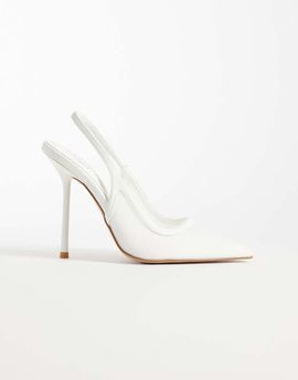 SIMMI Shoes SIMMI London Morley slingback heeled pumps in white mesh
