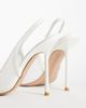 SIMMI Shoes SIMMI London Morley slingback heeled pumps in white mesh - 3