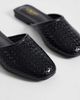SIMMI Shoes Simmi London Nichola woven flat mules in black - 3