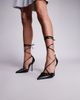 SIMMI Shoes Simmi London Onix pointed toe heeled shoes with tie leg straps in black - 1
