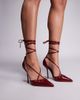 SIMMI Shoes Simmi London Onix pointed toe heeled shoes with tie leg straps in red - 2