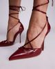 SIMMI Shoes Simmi London Onix pointed toe heeled shoes with tie leg straps in red - 4