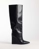 SIMMI Shoes Simmi London Oran wedge knee boots in black - 1