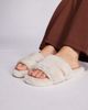 SIMMI Shoes Simmi London Polar fluffy slippers in cream-White - 1