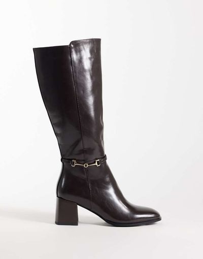 SIMMI Shoes Simmi London Romee knee boots with horsebit detail in brown