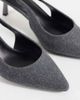 SIMMI Shoes SIMMI London Sadel textured slingback heeled shoes in gray - 3