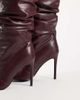 SIMMI Shoes Simmi London Saxon ruched knee boots in burgundy PU-RED - 3