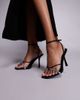 SIMMI Shoes Simmi London Sebelle embellished heeled sandals in black satin - 1