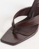 SIMMI Shoes Simmi London Senia wedge toe post sandals in chocolate patent-Brown - 3
