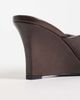 SIMMI Shoes Simmi London Senia wedge toe post sandals in chocolate patent-Brown - 4