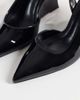 SIMMI Shoes Simmi London Sequin slingback wedge shoes in black patent - 3