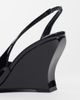 SIMMI Shoes Simmi London Sequin slingback wedge shoes in black patent - 4