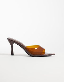 SIMMI Shoes SIMMI London Shona heeled mule sandals in chocolate-Brown