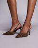 SIMMI Shoes Simmi London slingback heeled shoes with buckle detail in beige faux suede-Neutral - 1