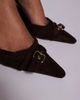 SIMMI Shoes Simmi London slingback heeled shoes with buckle detail in chocolate suede-Brown - 3