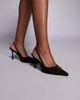 SIMMI Shoes Simmi London slingback heeled shoes with buckle detail in chocolate suede-Brown - 4