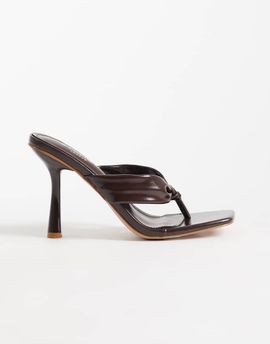 SIMMI Shoes Simmi London Solea toe post heeled sandals in chocolate-Brown