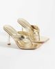 SIMMI Shoes Simmi London Solea toe post heeled sandals in gold metallic - 2