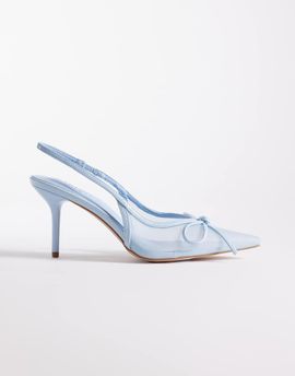 SIMMI Shoes Simmi London Susanna slingback heeled shoes in blue mesh