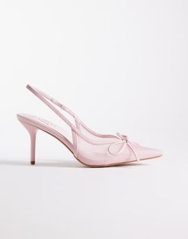 SIMMI Shoes Simmi London Susanna slingback heeled shoes in pink mesh