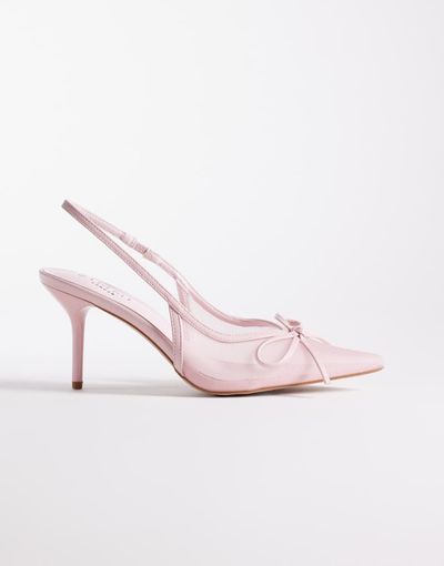SIMMI Shoes Simmi London Susanna slingback heeled shoes in pink mesh
