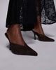 SIMMI Shoes Simmi London Syrio heeled mules in brown suedette - 1