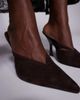 SIMMI Shoes Simmi London Syrio heeled mules in brown suedette - 4