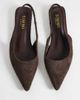 SIMMI Shoes Simmi London Teri slingback pointed flat shoes in embossed chocolate-Brown - 2