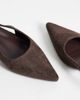 SIMMI Shoes Simmi London Teri slingback pointed flat shoes in embossed chocolate-Brown - 3