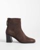 SIMMI Shoes Simmi London Thistle block heel ankle boots with zip detail in brown suedette - 1