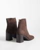 SIMMI Shoes Simmi London Thistle block heel ankle boots with zip detail in brown suedette - 4