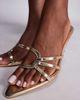 SIMMI Shoes Simmi London Thor heeled mule sandals in gold metallic PU - 4