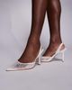 SIMMI Shoes Simmi London Ursula slingback heeled shoes in white lace - 1