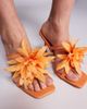 SIMMI Shoes Simmi London Vaughan heeled mule sandals with flower detail in orange - 4