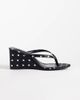 SIMMI Shoes Simmi London wedge toe thong sandals in black polka dot - 1