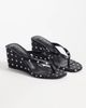SIMMI Shoes Simmi London wedge toe thong sandals in black polka dot - 2
