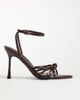 SIMMI Shoes Simmi London Wide Fit Deja heeled sandals with knot detail in brown PU - 1