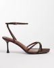 SIMMI Shoes Simmi London Wide Fit Eleonoora Strappy heeled sandal in brown satin - 1