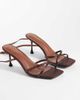 SIMMI Shoes Simmi London Wide Fit Eleonoora Strappy heeled sandal in brown satin - 2