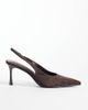 SIMMI Shoes Simmi London Wide Fit Laylin pointed toe slingback heeled pumps in brown suedette - 1