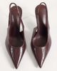 SIMMI Shoes Simmi London Wide Fit Lirien pointed slingback pumps in burgundy crinkle PU-RED - 2