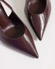 SIMMI Shoes Simmi London Wide Fit Lirien pointed slingback pumps in burgundy crinkle PU-RED - 4