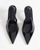 SIMMI Shoes Simmi London Wide Fit Lirien pointed toe slingback heeled pumps in black crinkle PU - 2