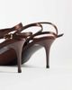 SIMMI Shoes Simmi London Wide Fit Sonika tie leg heeled pumps in chocolate satin-Brown - 2