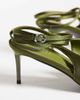 SIMMI Shoes Simmi London Wide Fit Sonika tie leg heeled pumps in olive satin-Green - 2