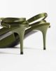 SIMMI Shoes Simmi London Wide Fit Sonika tie leg heeled pumps in olive satin-Green - 3
